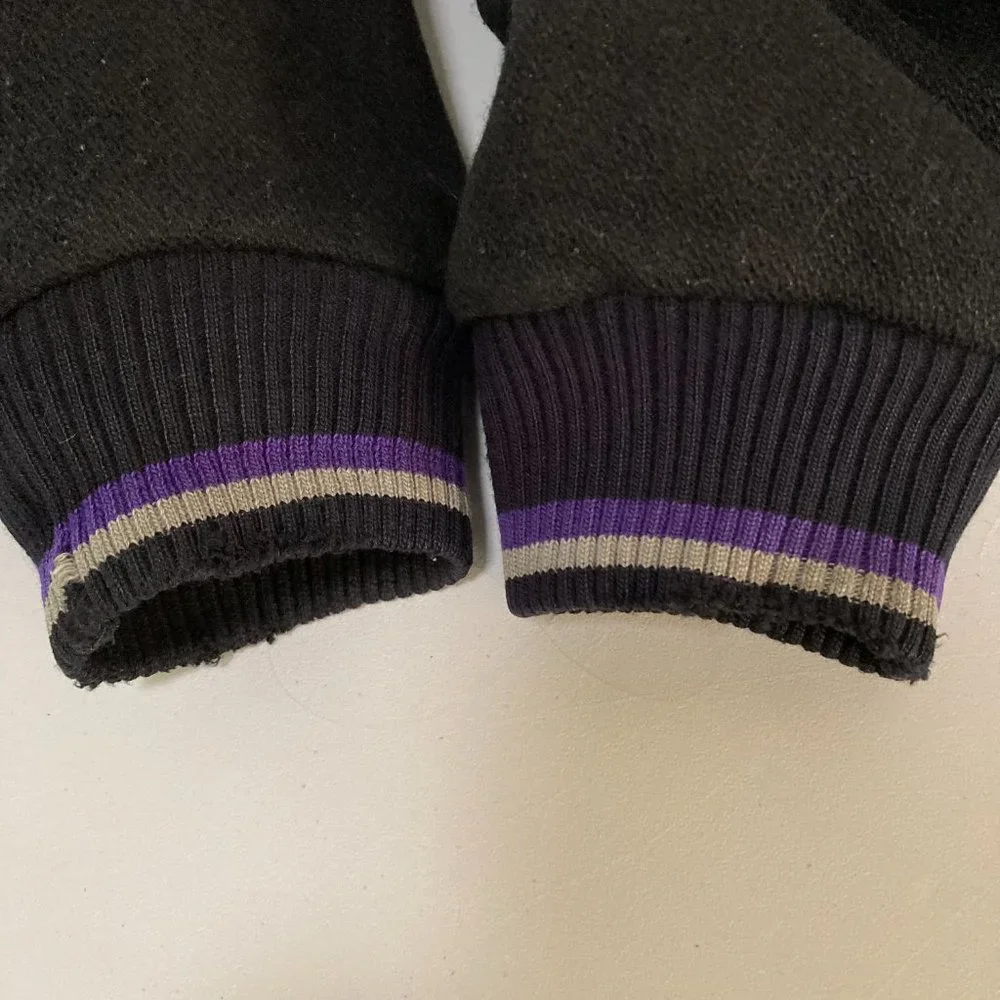 Black Wool Leather Bomber Vtg Jacket Southwest Graphic made in Canada - Picture 13 of 16